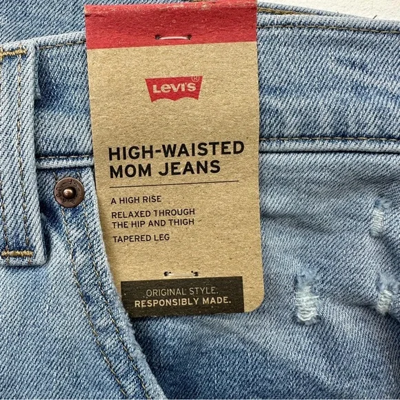Levi’s High Waisted Distressed Mom Jeans Size 24W plus NWT - Picture 7 of 16
